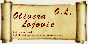 Olivera Lojović vizit kartica